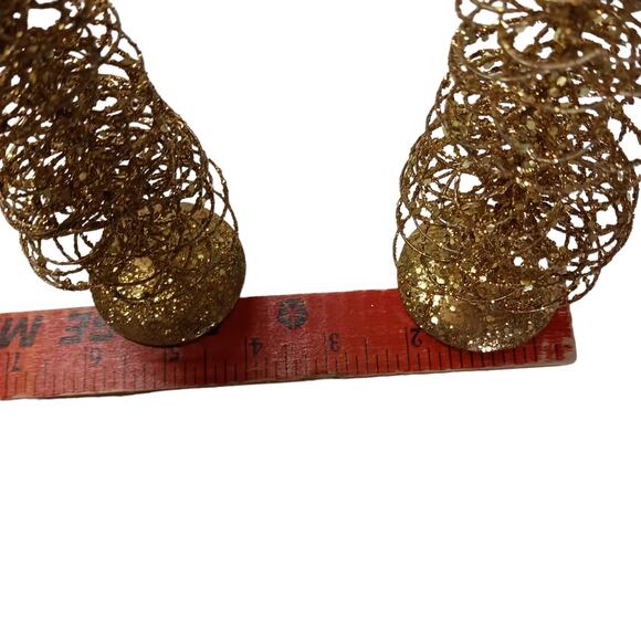 ✨ Vintage Gold Christmas Ornaments Bells Trees Pears Matte & Glitter 8 Pc 🎄 - Picture 10 of 15